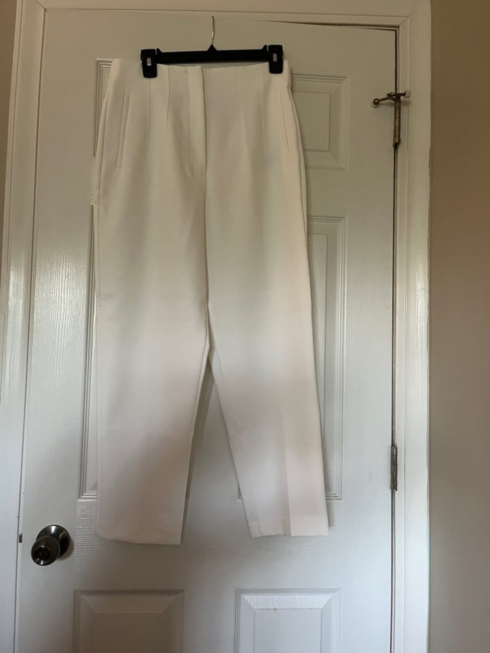 Zara Off-White Pleated High-Waist Trousers